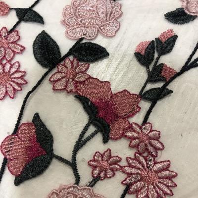 China Europe Viable Popular Colorful Flower Embroidery Lace Fabric Soft Material For Party Lace Of Designer Choice 2021 Newest for sale