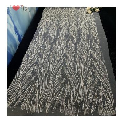 China Soft to touch blinglace fashion design encaje tela dress making tulle african mesh fabric glitter net french lace fabric for wedding for sale