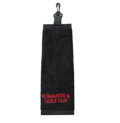 China Wholesale Personalized Cheap Golf Hand Towels OEM Black QUICK DRY Sports Sweat Towel With Hook for sale