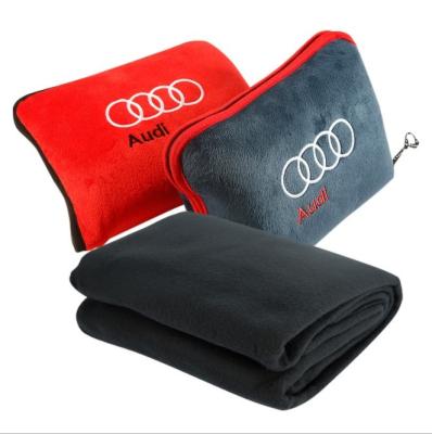 China Small and foldable portable 100% polyester personalized fleece promotional blanket for car for sale