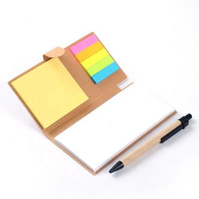 China New Hot Custom Combination Small Spiral Plastic Notebook Cover Wrapping Paper Sticky Notepad With Pen for sale