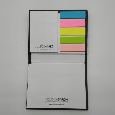 China Promotional Wholesale Small Size Self Adhesive Cover Black Hard Notepad With Sticky Paper Stripes for sale