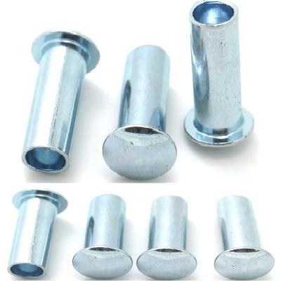 China Best Selling GB873 Flat Round Semi Tubular Galvanized Head Iron Steel Rivet for sale