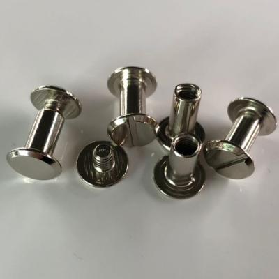 China Custom Wholesale Smooth Steel Nickel Plate Flat 1/4 1/8 3/8 Inch Chicago Decorative Double Cap Screws for sale