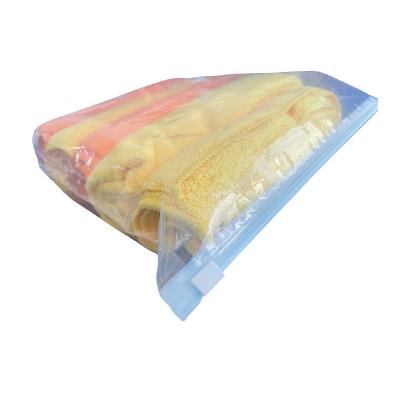 China Recycled Materials Removable PE Transparent Dry Food Bags Sealed Food Storage Pouch Zip Lock Fresh-keeping Bag for sale