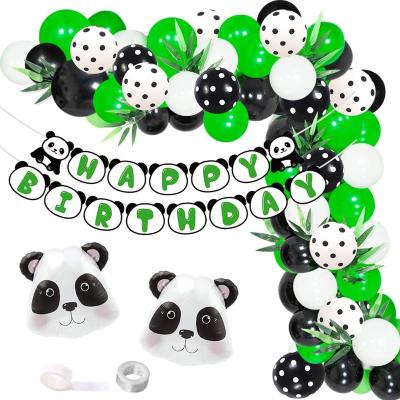 China Kids 2022 Latex Panda Birthday Balloons Banner Party Set Decoration Happy Birthday Banner Boy Decorations for sale