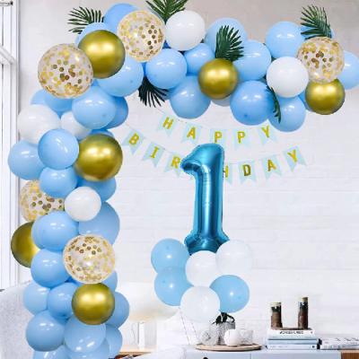 China Happy Latex 2022 1st Arco Globos Kits Party Decorations Birthday Banner Balloons Garland Arch Kit for sale