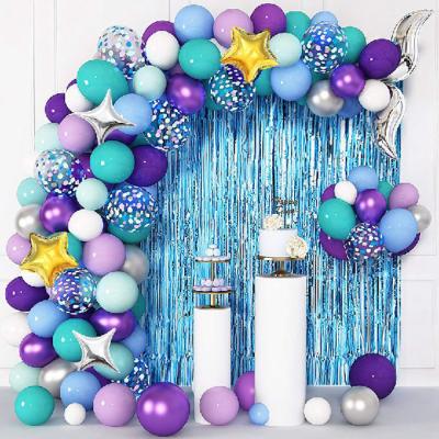 China Wholesale Latex Mermaid Balloons Set Birthday Party Decoration Princess Balloons Garland Set Arch Kit Kids Party Decoration for sale