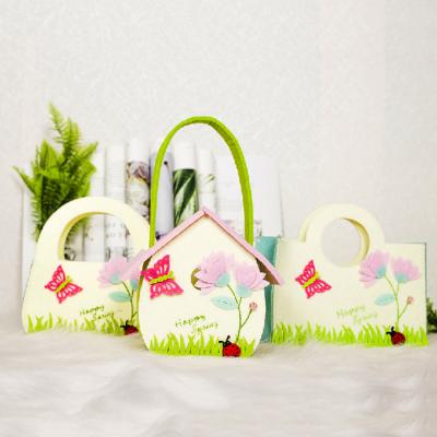 China Wholesale 2022 Felt Tote + Fabric Felt Sleeping Bag Easter Basket Bags Felt Bag Eggs Flocked Candy Easter Baskets for sale