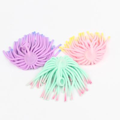 China New Fashion Wholesale Cheap Tpr Streteh Toys Long Hair Factory Toy Noodle Spike Ball Toy For Kids for sale