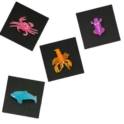 China Promational Animal Shape Animal Model Promotional Toys Cast Cheap Third Fish Shrimp Crab Marine Life Toy for sale