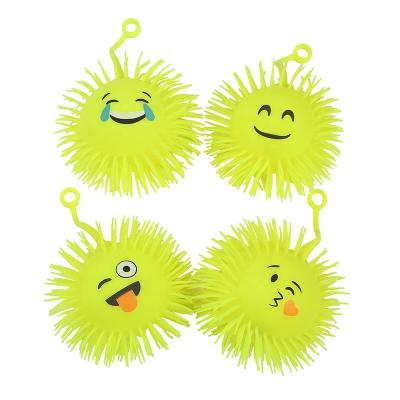 China Hot Sale Eco-friendly Compression Ball Squeezer Ball Smile Luminous XTQ Materials Luminous Ball Fun For Kids Play Balls for sale