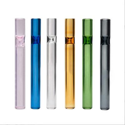 China New Mix 4inch Color Glass Bumper Pipe Minimalist Glass One Filter Tips Glass Smoking Pipe for sale