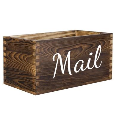 China Europe washed wooden mail box farmhouse style decorative box table decor wooden mail box for sale