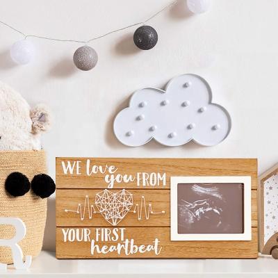 China Europe Baby Decor Sign Picture Frames Custom Wood Sonogram Picture Frame for sale