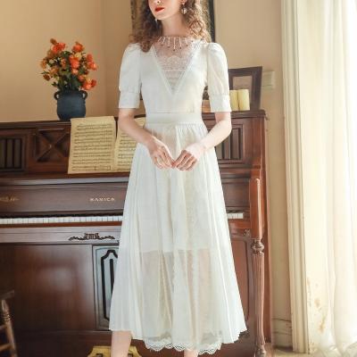 China High Waisted Skirt Breathable Sequin Pleated Ankle A Line White Tulle Skirt Elegant Ladies Skirts for sale