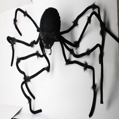 China High-quality 130CM Halloween House Party Decoration Big Black Spider String For Indoor Garden Party for sale