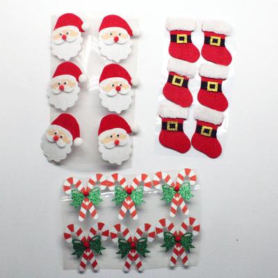 China High-quality Factory Wholesale Fabric Badge Custom Design Christmas Style Wall Cabinet Santa Claus Christmas Stocking Elk Decoration Patch for sale