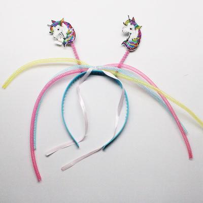 China High-quality Party Holiday Accessories Unicorn Dress Up Ribbon Embellishment Girls Special Pretty Hairband for sale