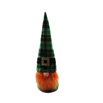 China High-quality 2023 St. Patrick's Day Decorative Ornaments Irish Day Clover Dark Green Faceless Gnome Doll Decorative Ornaments for sale