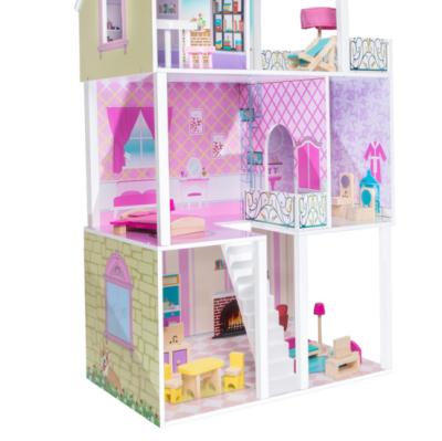 China Princess toddler toy wooden dollhouses with furniture on sale from little girls barbies for sale