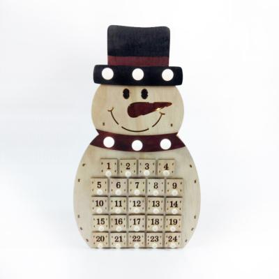 China Snowman Christmas advent calendar with decorte 49.5x26.5x44.5 cm for sale