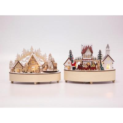 China low price christmas laser cut music box 20.2x11.08x17 cm for sale