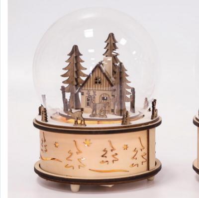 China kids wooden laser cut empty Christmas music box 15x15x20.5 cm for sale