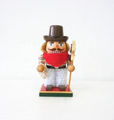 China 7 Inch Handsome Unconventional Handsome Cowboy Wooden Nutcracker for sale