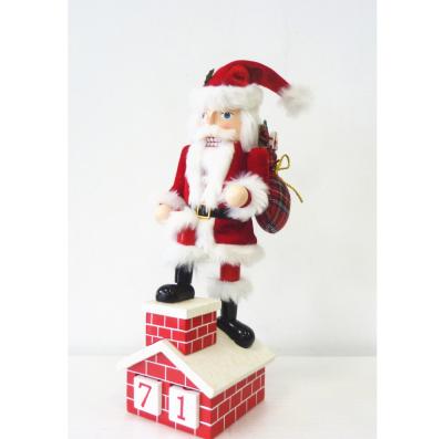 China wooden nutcracker 12x12x37 cm 14 inch countdownChristmas tall Santa for sale