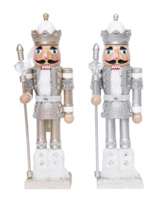 China Cheap Price 14 Inch Antique King 2A Wooden Nutcracker Chirstmas Decor For Christmas for sale