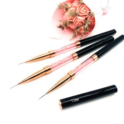 China High Quality Professional Metal Handle Nylon Hair Painting Line Nail Art Liner Brush for sale