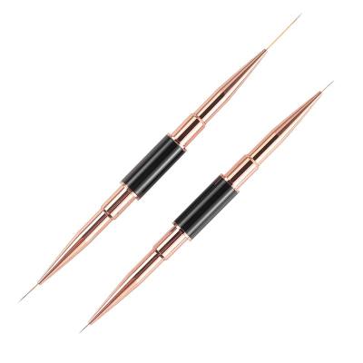 China NAIL Professional Metal Handle Nylon Hair Painting Line Nail Art Liner Brush Kolinsky Nail Brush for Manicure Powder for sale