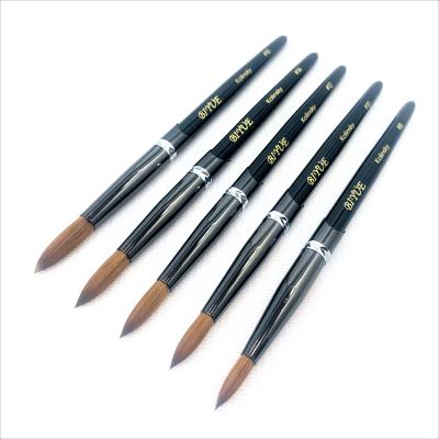 China High quality OEM black handle 8 custom NAIL brush kolinsky nail 10 12 14 16 for nail AR for sale