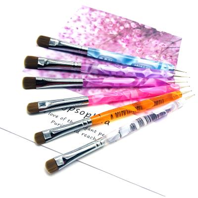 China New Style Nail Art Dotting Pen Kit Double Head Nylon Hair French Nail Brush for sale