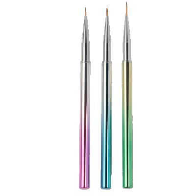 China NAIL Factory Wholesale Price Three Piece Per Line Nylon Nail Art Liner Brush Nail Set Brush Hair Painting for sale