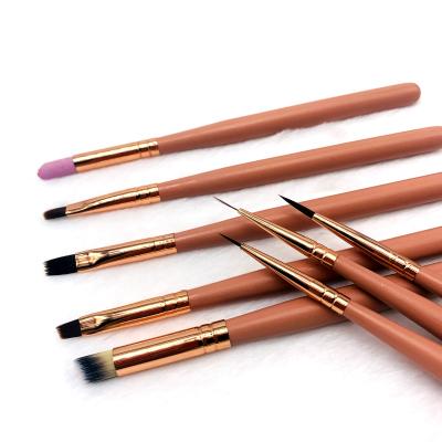 China Wholesale Nail Art Tools Wooden Lhandle Set Soft Nail Art Liner Brush Nail Hair Brush for sale