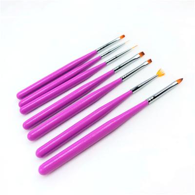 China Purple Wooden Nail Art Painting Pen Liner Line Nail Manicure Brushes Tool Nail Gel Brush for sale