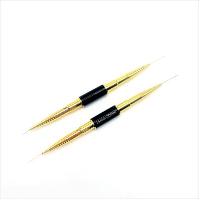 China Professional NAIL Hair Metal Handle Nylon Paint Line Powder Art Liner Brush For Nail Manicure for sale