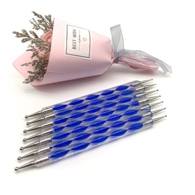 China Custom Blue Dotting 5pcs NAIL Pen Pick Nails Picker Liner Art Nail Polish Brush Nail Art Tool for sale