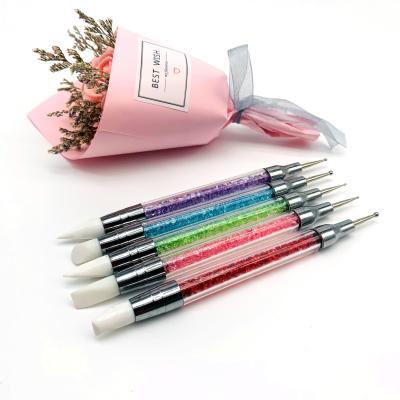 China Wholesale Hot Selling NAIL Double-finished Nail Wax Dotting Tool Rhinestone Picker Pen,nail art dotting pen for sale