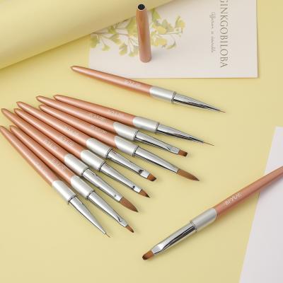 China NAIL Biyue rose gold handle gel nail brush tool nail gel pen for sale