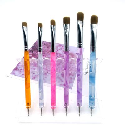 China NAIL High Quality Kolinsky French Sand Brush Two Way Acrylic UV Gel Nail Art Brush for sale