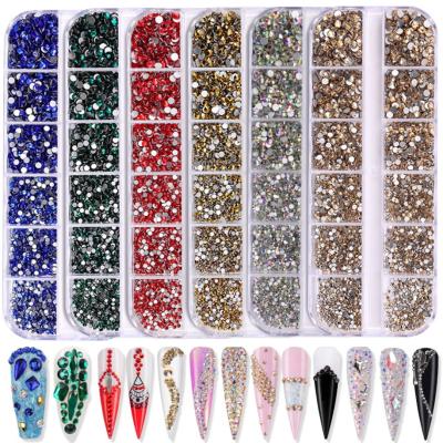 China Nail Art Decoration High Quality Decorations for Nail Art Craft OEM Multi Shapes ab Rhinestone Glass Crystal Nail for sale