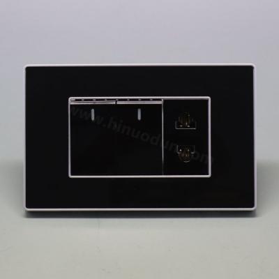 China Lebanon Residential / Multipurpose Modern Black Glass Sockets Switch Socket Parts Manufacturer for sale