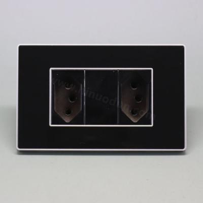 China Residential / Multipurpose Brazil Wall Mount Glass Socket Frame Glass Electrical Switches And Sockets Luxury for sale