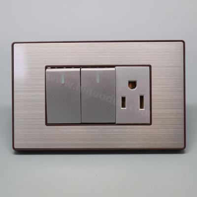 China Residential / Multipurpose Electric Ware Metal Socket Stainless Steel Wall Outlet Us for sale