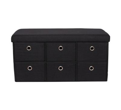 China (Size) Adjustable Canvas Storage Ottoman With Drawers Storage Stool Popular Bench Along With Drawers for sale