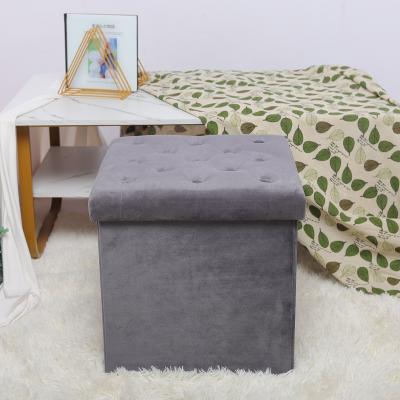 China Adjustable (Height) Suede Storage Stool & Foldable Square Stool & Square Stool With Strong Lid for sale