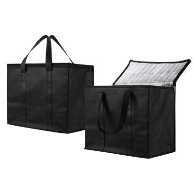 China Waterproof Insulated Reusable Grocery Bags Foldable Extra Long Handles Insulation Cooler Tote Bag for sale